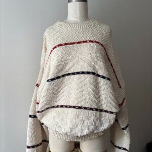 2/$40  1990s Cotton Woolrich Sweater | Vintage Oversized Patterned Knit